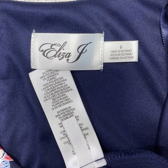 Eliza J Dress Blue Red Paisley Floral Print Knee Length Stretchy 6 - Picture 10 of 10